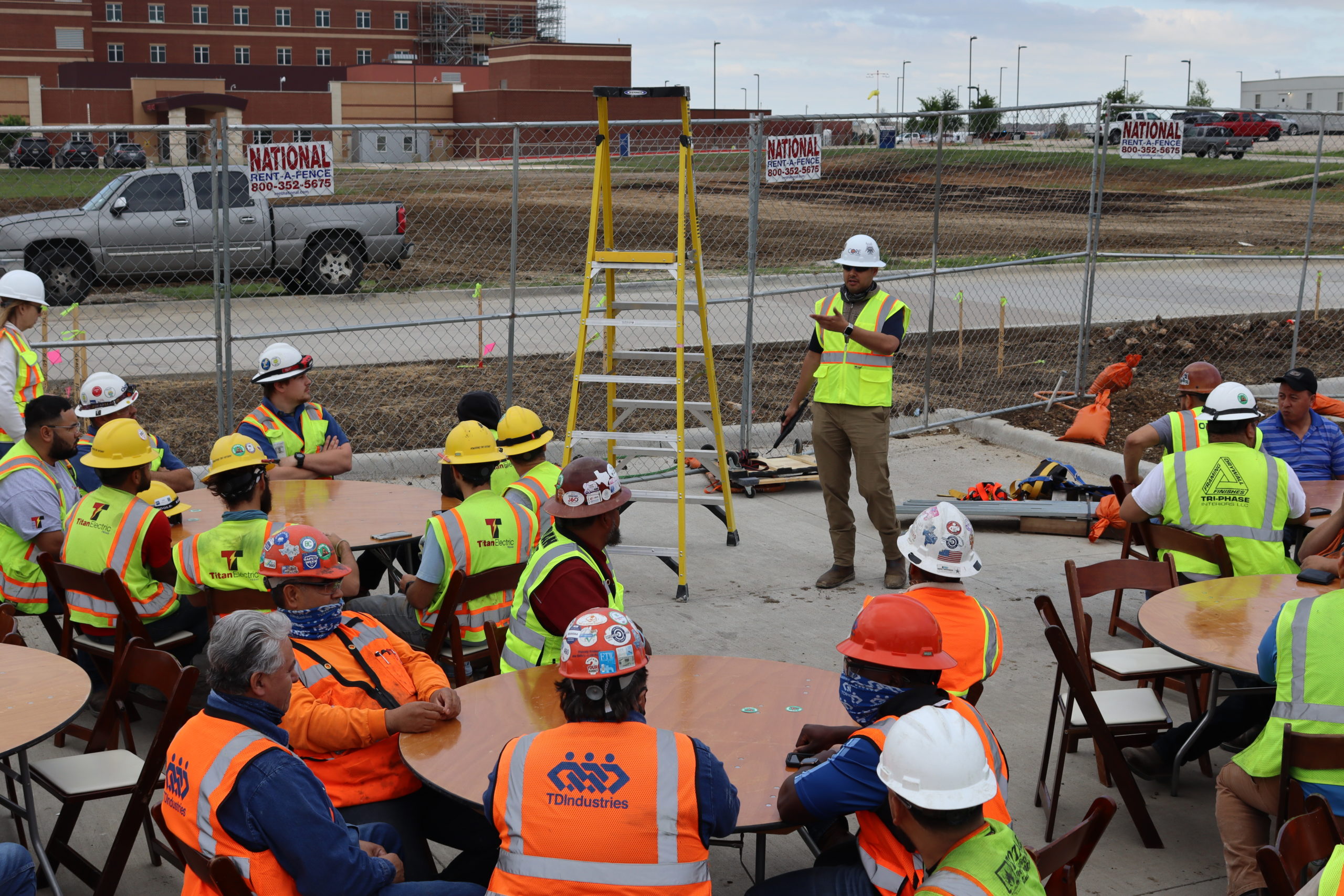 Safety professionals reviewing an inspection on a project in Houston