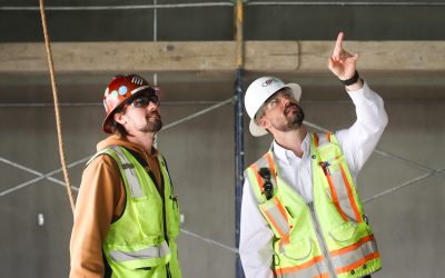 CORE Safety Manager conducting an inspection at a warehouse project site in Dallas, TX.